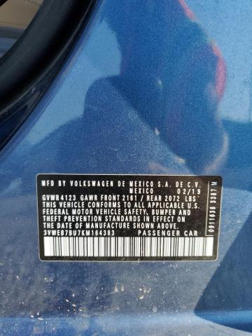 2019 VOLKSWAGEN JETTA SEL 3VWEB7BU7KM164383