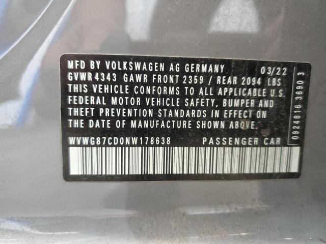 2022 VOLKSWAGEN GTI S WVWG87CD0NW178638