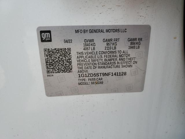 2022 CHEVROLET MALIBU LT - 1G1ZD5ST9NF141128