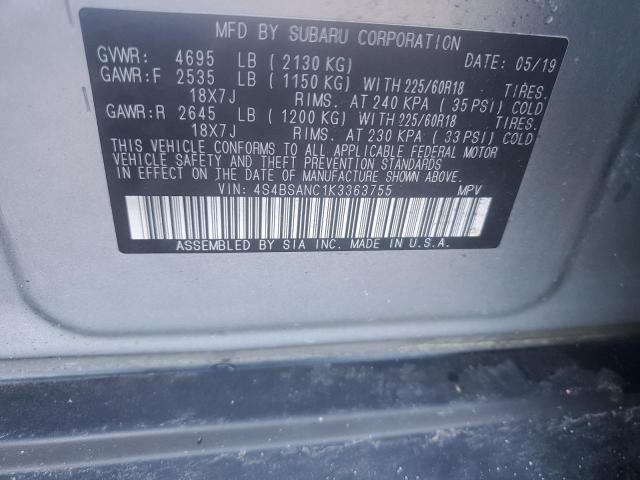 2019 SUBARU OUTBACK 2. 4S4BSANC1K3363755