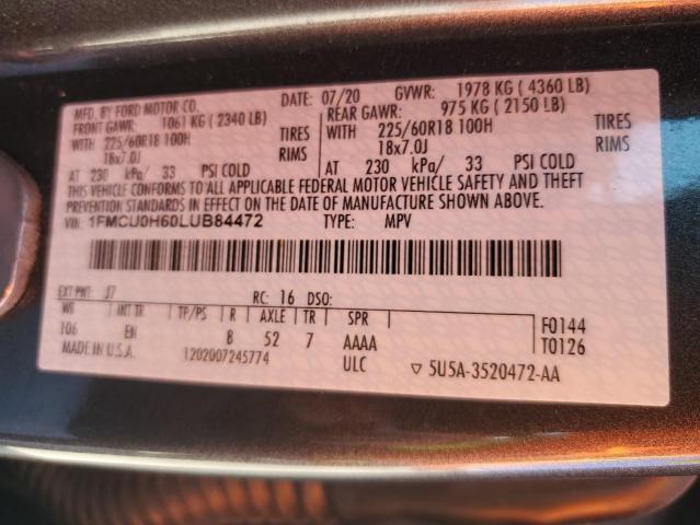 2020 FORD ESCAPE SEL #3258940808