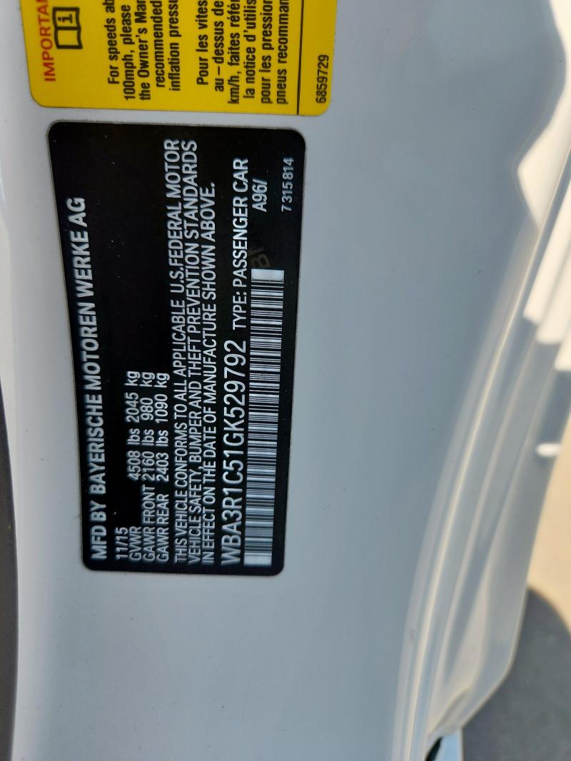 2016 BMW 435 I WBA3R1C51GK529792