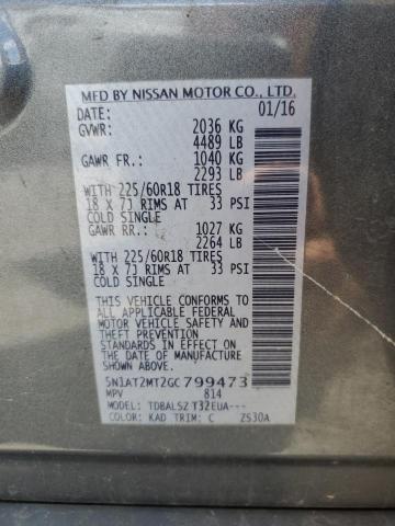 2016 NISSAN ROGUE S 5N1AT2MT2GC799473