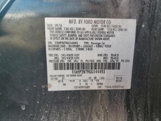 2016 FORD TAURUS SHO 1FAHP2KT9GG144493