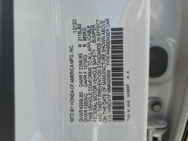 2021 HONDA ACCORD LX #3302797912