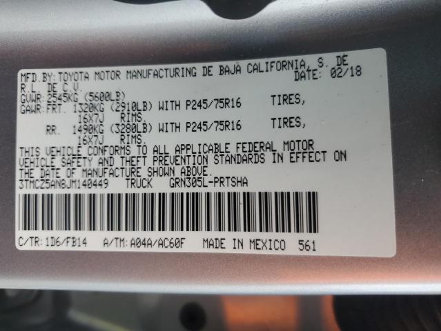 2018 TOYOTA TACOMA DOU - 3TMCZ5AN8JM140449
