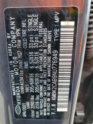 2022 HYUNDAI KONA SEL KM8K2CAB9NU776949