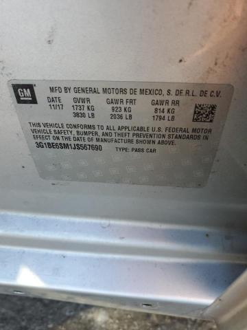 2018 CHEVROLET CRUZE LT 3G1BE6SM1JS567690