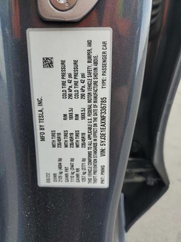 2022 TESLA MODEL 3 5YJ3E1EAXNF336785