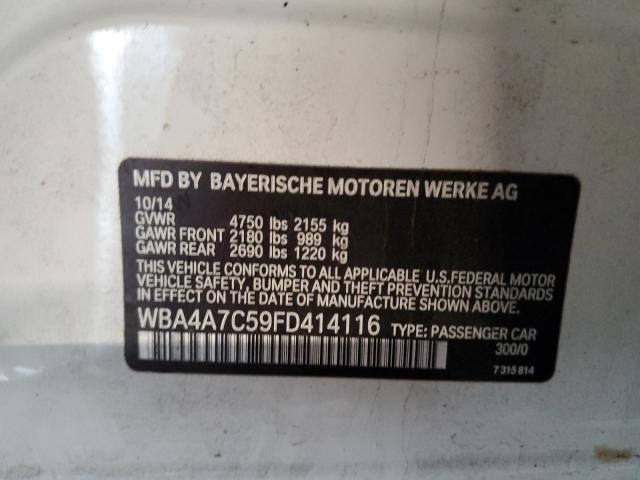 2015 BMW 428 XI GRA WBA4A7C59FD414116