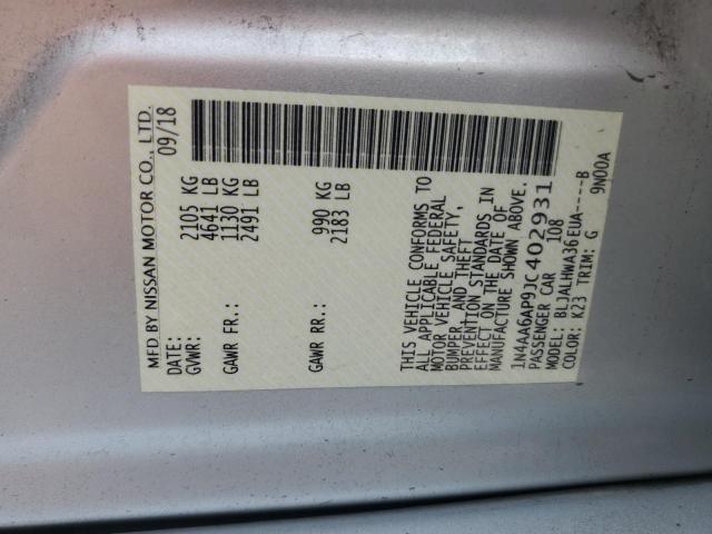 2018 NISSAN MAXIMA 3.5 1N4AA6AP9JC402931