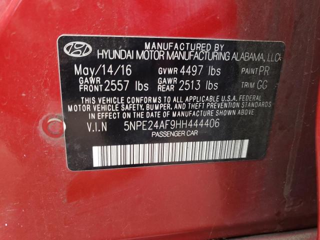 2017 HYUNDAI SONATA SE 5NPE24AF9HH444406