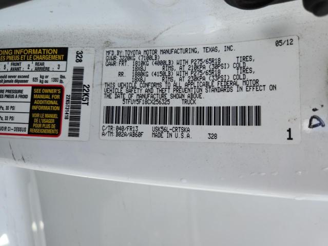 2012 TOYOTA TUNDRA DOU - 5TFUY5F18CX256325