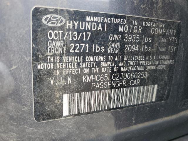 2018 HYUNDAI IONIQ BLUE KMHC65LC2JU060253