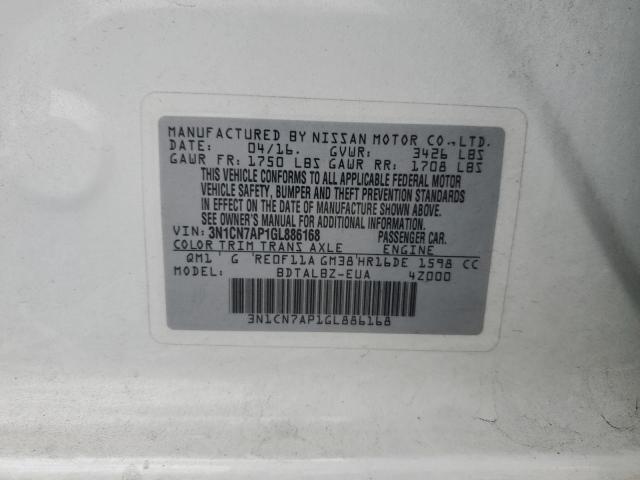 2016 NISSAN VERSA S 3N1CN7AP1GL886168