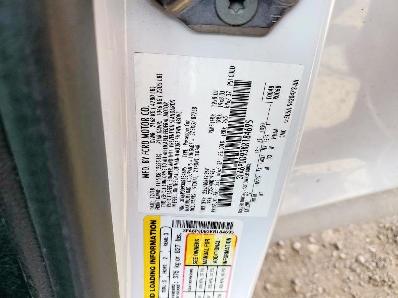 2019 FORD FUSION TIT #3303001614