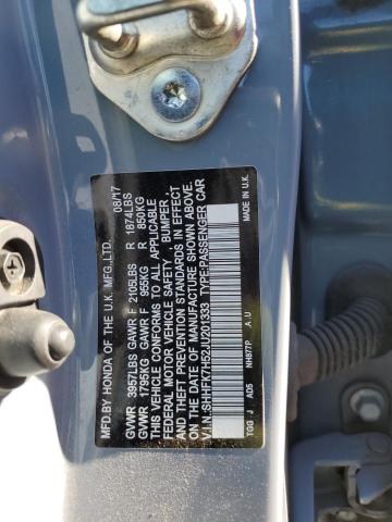 2018 HONDA CIVIC EX - SHHFK7H52JU201333