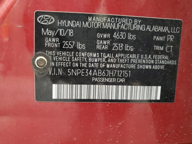 2018 HYUNDAI SONATA SPO 5NPE34AB6JH712151