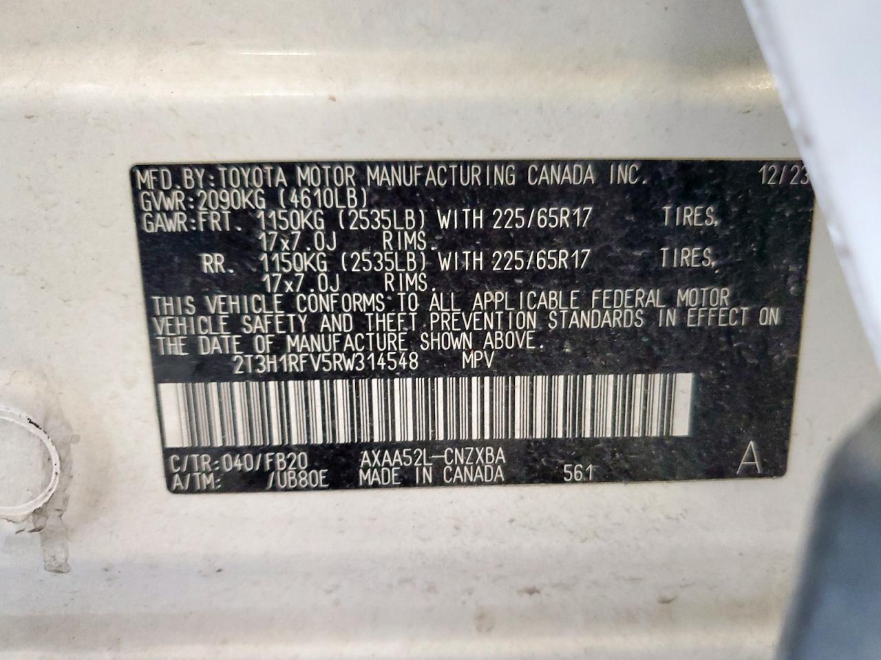 Lot #3310688731 2024 TOYOTA RAV4 LE