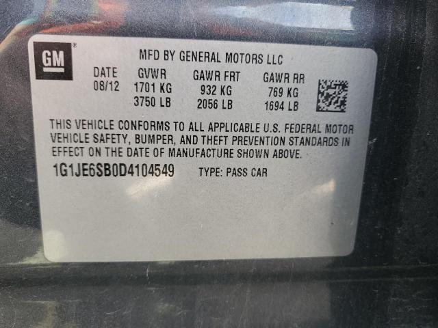 2013 CHEVROLET SONIC LTZ - 1G1JE6SB0D4104549