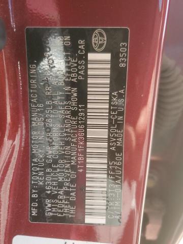 2016 TOYOTA CAMRY LE 4T1BF1FK3GU612911