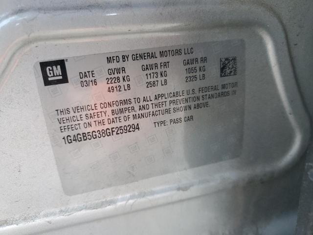 2016 BUICK LACROSSE 1G4GB5G38GF259294