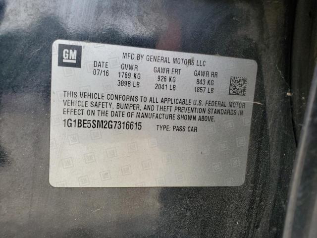 2016 CHEVROLET CRUZE LT 1G1BE5SM2G7316615