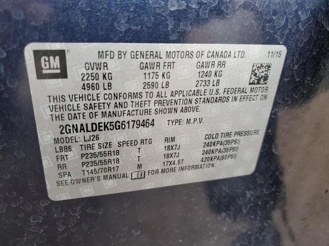 2016 CHEVROLET EQUINOX LTZ 2GNALDEK5G6179464