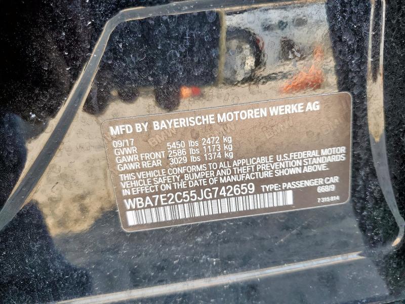 2018 BMW 740 I WBA7E2C55JG742659