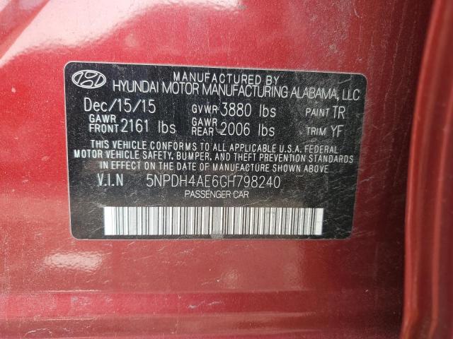 2016 HYUNDAI ELANTRA SE - 5NPDH4AE6GH798240