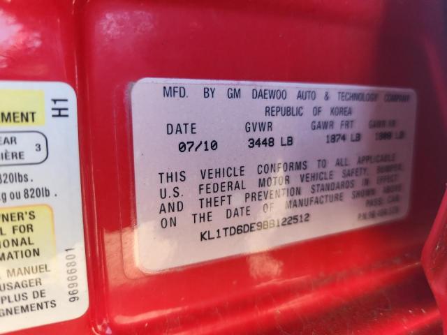 2011 CHEVROLET AVEO LS - KL1TD6DE9BB122512