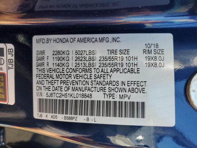 2019 ACURA RDX TECHNO 5J8TC2H51KL018848