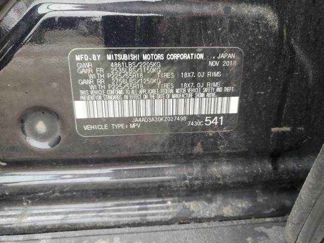 2019 MITSUBISHI OUTLANDER SE JA4AD3A30KZ027498