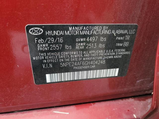 2016 HYUNDAI SONATA SE 5NPE24AF6GH404248