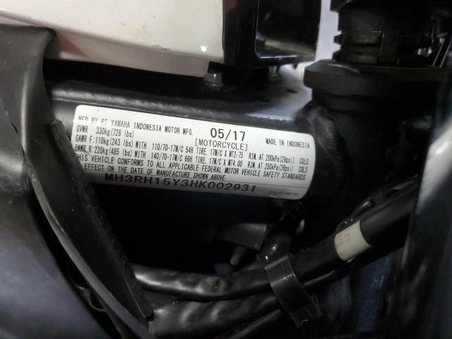 2017 YAMAHA YZFR3 A MH3RH15Y3HK002931