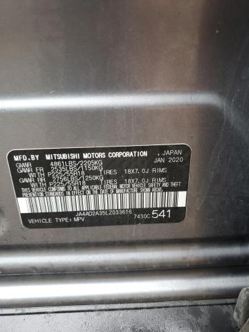 2020 MITSUBISHI OUTLANDER JA4AD2A35LZ033616
