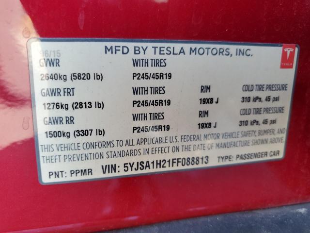 2015 TESLA MODEL S 85D - 5YJSA1H21FF088813