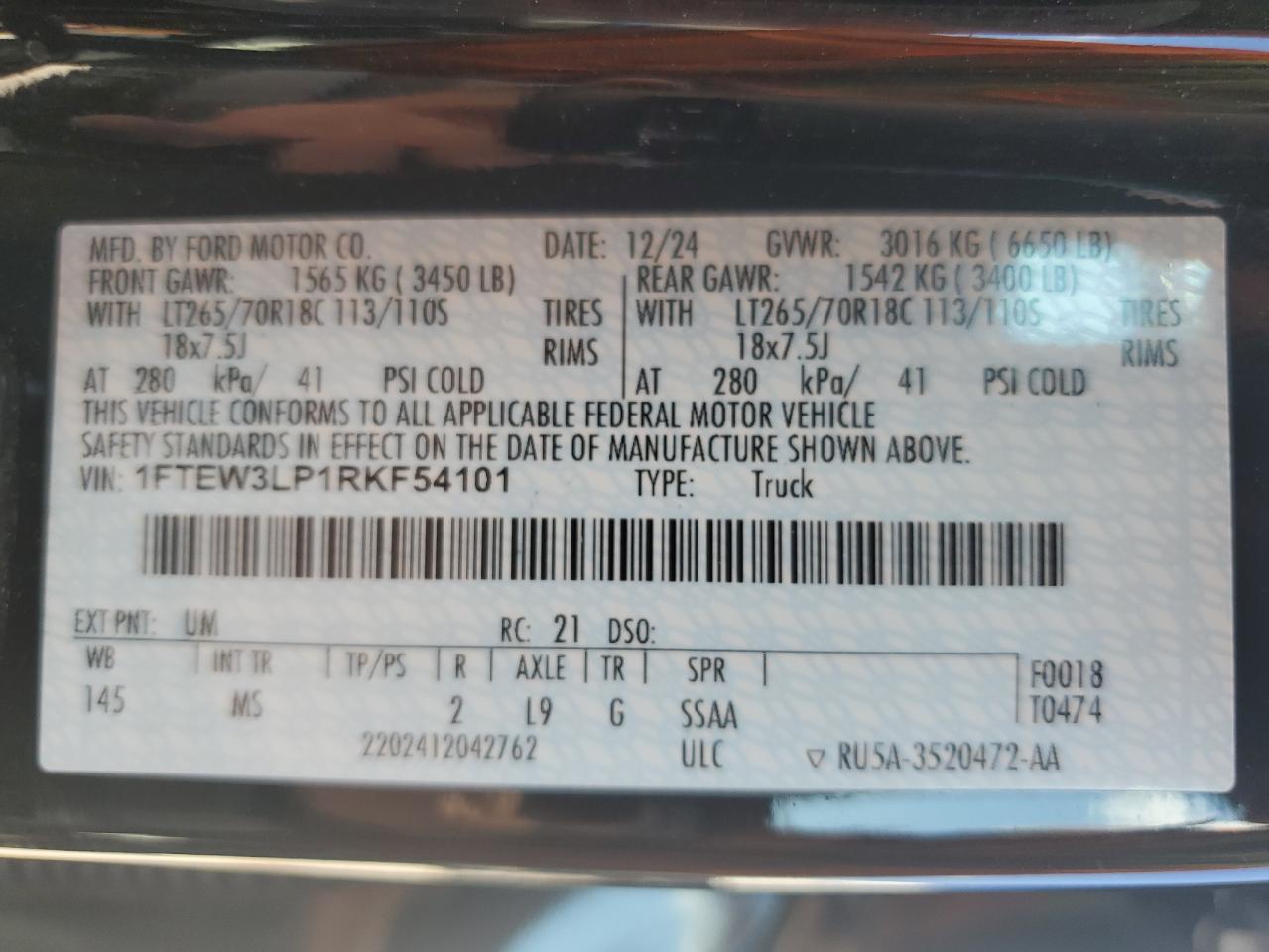 Lot #3290061267 2024 FORD F150 XLT