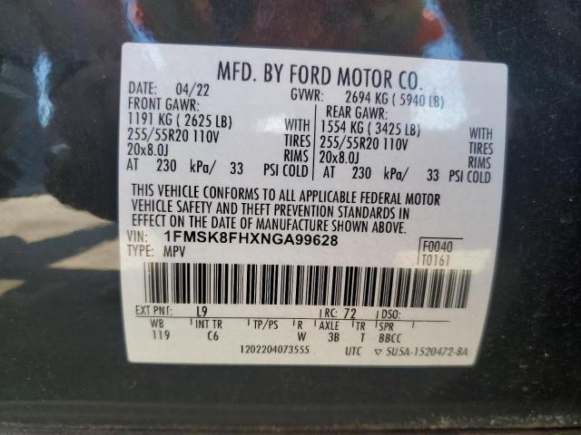 2022 FORD EXPLORER LIMITED #3282364259