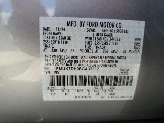 2025 FORD EXPLORER A 1FMUK7DH0SGA37317