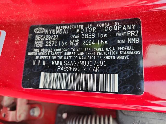 2022 HYUNDAI ELANTRA SEL KMHLS4AG7NU307591