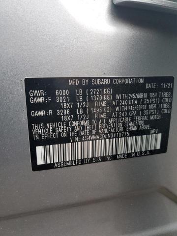2022 SUBARU ASCENT PREMIUM 4S4WMACD8N3410775