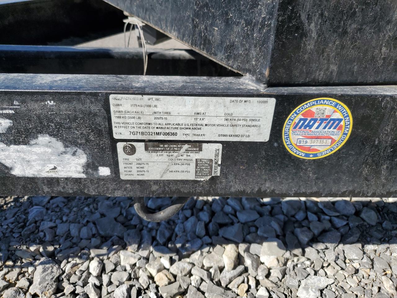 Lot #3317780068 2021 IPT TRAILER