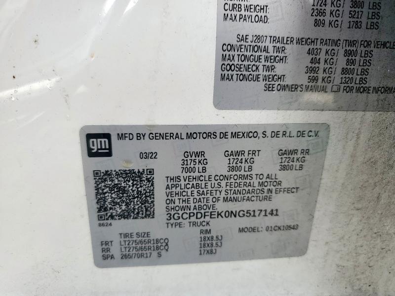 2022 CHEVROLET SILVERADO #3286641299