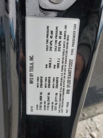 2019 TESLA MODEL 3 5YJ3E1EA4KF313322