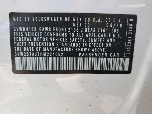 2017 VOLKSWAGEN JETTA S - 3VW2B7AJ7HM224052