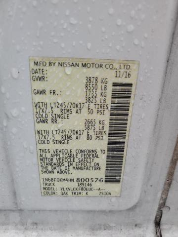 2017 NISSAN NV 1500 S #3301858982