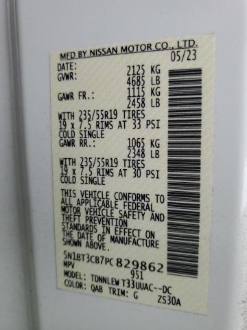 2023 NISSAN ROGUE SL 5N1BT3CB7PC829862