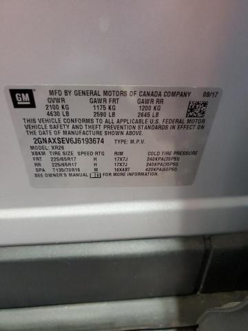 2018 CHEVROLET EQUINOX LT 2GNAXSEV6J6193674