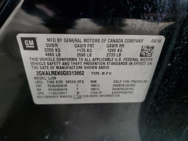 2016 GMC TERRAIN DE 2GKALREK6G6313862